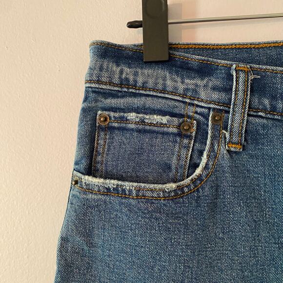 Abercrombie & Fitch The Mom High Rise Jeans Button Fly Frayed Women size 8 / 29 - Picture 5 of 12